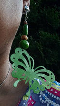Load image into Gallery viewer, Extra large Handmade Vintage Butterfly Clip On Earrings
