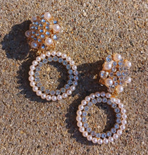 Load image into Gallery viewer, Small handmade Clip On Pearl Hoop Earrings gold
