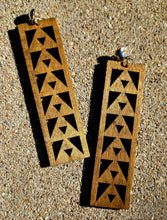 Load image into Gallery viewer, Handmade Natural Wood Geometric  Square Earrings Minimalist (pierced ears)
