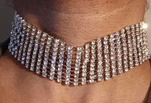 Load image into Gallery viewer, Rhinestone Clip On Stud  Earrings , bangles and choker set New
