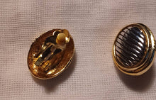 Load image into Gallery viewer, Chunky Vintage Ball Stud Clip On Earrings Silver and Gold 1980s
