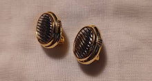 Load image into Gallery viewer, Chunky Vintage Ball Stud Clip On Earrings Silver and Gold 1980s

