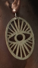 Load image into Gallery viewer, Clip on Unique Eye Wooden Earrings
