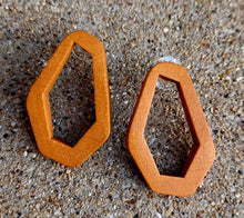 Load image into Gallery viewer, Abstract Vintage Wooden Stud Earrings
