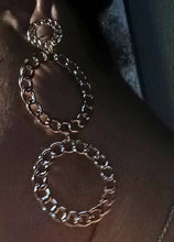 Load image into Gallery viewer, Handmade Gold Chain Hoop Clip On Earrings 4 inch
