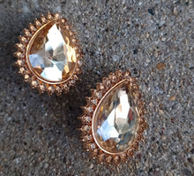 Load image into Gallery viewer, Large Chunky Crystal Stud Clip On Earrings
