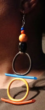 Load image into Gallery viewer, Handmade Pop Art Rubber and Wood Clip On Earrings
