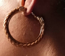 Load image into Gallery viewer, Braided faux leather hoop Earrings pierced ears

