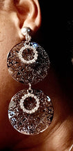 Load image into Gallery viewer, Handmade Hammered Metal  Hoop Disc Clip On Earrings gold
