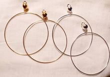 Load image into Gallery viewer, Set of 2 large Gold and Silver Metal Hoop Clip On Earrings 4 inch
