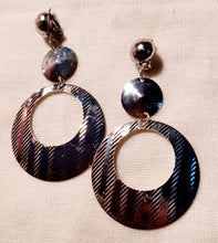Load image into Gallery viewer, Silver Metal Hoop Clip On Earrings
