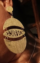 Load image into Gallery viewer, Afrocentric Africa Silhouette Wooden Earrings pierced gold
