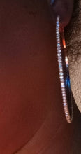Load image into Gallery viewer, Large Rhinestone hoop Earrings pierced ears
