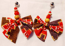 Load image into Gallery viewer, Afrocentric Ankara Fabric Clip on Earrings
