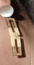 Load image into Gallery viewer, Handmade Natural Wood Geometric Earrings (pierced ears)
