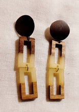 Load image into Gallery viewer, Handmade Natural Wood Geometric Earrings (pierced ears)
