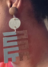 Load image into Gallery viewer, Handpainted Abstract Adinkra Symbol Wooden Earrings

