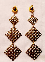 Load image into Gallery viewer, Handmade Abstract crinkle Metal Clip On Earrings gold
