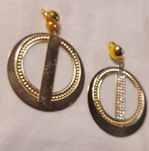 Load image into Gallery viewer, Handmade Rhinestone Hoop Clip On Earrings gold
