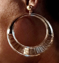 Load image into Gallery viewer, Large Silver Metal Hoop Clip On Earrings
