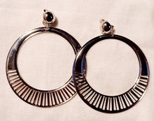 Load image into Gallery viewer, Large Silver Metal Hoop Clip On Earrings

