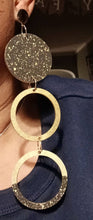 Load image into Gallery viewer, Handpainted Abstract Design Wooden Earrings 6 inch pierced ears
