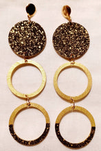 Load image into Gallery viewer, Handpainted Abstract Design Wooden Earrings 6 inch pierced ears

