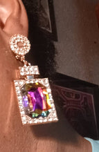 Load image into Gallery viewer, Blingy Runway Chunky gold Metal Rhinestone  Perfume Clip On Earrings
