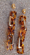 Load image into Gallery viewer, Handmade Acrylic Chain Clip On Earrings 4.5 in
