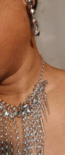 Load image into Gallery viewer, Silver Metal  Chain  Necklace and Clip On Earrings Set
