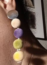 Load image into Gallery viewer, Handmade Velvet Ball Dangle Earrings pierced ears
