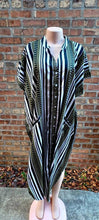 Load image into Gallery viewer, Rare Mudcloth Afrocentric Kaftan, Poly Satin, Fits up to 3XL
