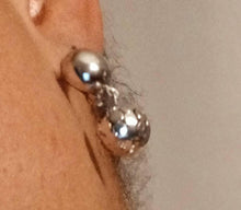 Load image into Gallery viewer, Silver Tone Ball Necklace and Clip On Earrings Set
