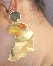 Load image into Gallery viewer, Mirrored Acrylic Africa Earrings
