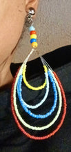 Load image into Gallery viewer, Handmade wire and  Bead Hoop Clip On Earrings

