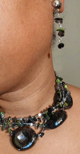 Load image into Gallery viewer, Hand Blown Glass Collar Necklace &amp; Clip On Earrings Set
