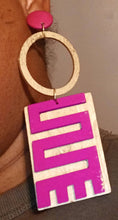 Load image into Gallery viewer, Handmade Large Wooden Adinkra Symbol Clip On Earrings only 1 available

