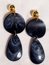 Load image into Gallery viewer, Handmade Acrylic Dangle Clip On Earrings black
