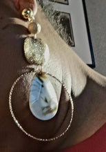 Load image into Gallery viewer, Handmade Acrylic Dangle and Hoop Clip On Earrings
