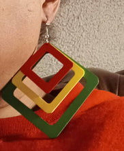 Load image into Gallery viewer, Handmade Extra large Afrocentric  Hoop Clip on Earrings
