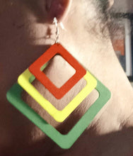 Load image into Gallery viewer, Handmade Extra large Afrocentric  Hoop Clip on Earrings
