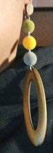 Load image into Gallery viewer, Handmade  Wood and velvet Boho Hoop  Earrings (pierced ears)
