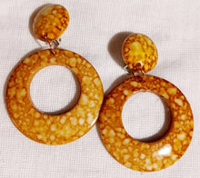 Load image into Gallery viewer, Chunky Handmade Acrylic Hoop Clip On Earrings mustard
