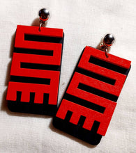 Load image into Gallery viewer, Clip on Handmade Adinkra Symbol Wooden Earrings
