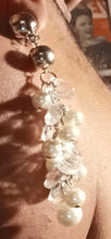 Load image into Gallery viewer, Handmade beaded faux pearl Grapevine Cluster Clip On Earrings
