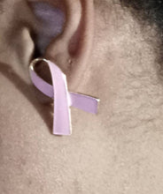 Load image into Gallery viewer, Minimalist ribbon  Awareness earrings

