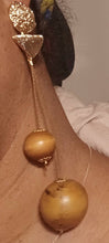 Load image into Gallery viewer, Handmade  Extra large wooden Ball Dangle Earrings pierced ears
