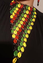 Load image into Gallery viewer, Handpainted Cowrie Shell Bib Necklace &amp; Earrings - Extra Large, Runway Style
