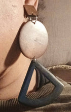 Load image into Gallery viewer, Handmade  Natural Wood Geometric Earrings Clip on
