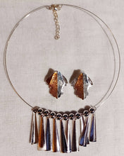 Load image into Gallery viewer, Light Silver charm Necklace Set with clip on earrings New
